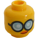 LEGO Amarillo Minifigura Cabeza con Grande Gafas (Espiga sólida hueca) (3626 / 34717)