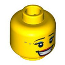 LEGO Amarillo Minifigura Cabeza con Luz Azul Ojo Shadow y Gris Estrella Patrón (Espiga de seguridad) (3626 / 94557)