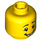 LEGO Yellow Minifigure Head with Open Mouth Smile and Tooth Gap (Recessed Solid Stud) (3626 / 14609)