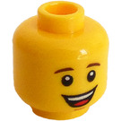 LEGO Geel Minifiguur Hoofd met Open Mond Smile (Verzonken solide nop) (3626 / 37481)