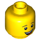 LEGO Geel Minifigure Hoofd met Open Mouth Smile (Verzonken Solid Stud) (3626 / 37481)