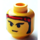 LEGO Gelb Minifigure Kopf mit Sideburns und rot Bandana (Sicherheitsbolzen) (3626)
