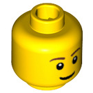 LEGO Yellow Minifigure Head with Smile and White Pupils (Recessed Solid Stud) (15123 / 50181)