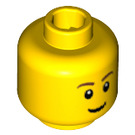 LEGO Yellow Minifigure Head with Smile and White Pupils (Recessed Solid Stud) (3626)