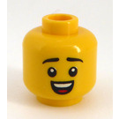 LEGO Gelb Minifigure Kopf mit Smile mit Zähne und Tongue / Scrowl (Einbau-Vollbolzen) (3626)