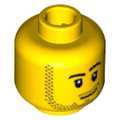 LEGO Yellow Minifigure Head with Smirk and Stubble Beard (Recessed Solid Stud) (3626)