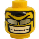 LEGO Yellow Minifigure Head with Thin Silver Sunglasses, Big Grin (Safety Stud) (3626 / 42326)