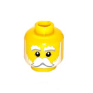 LEGO Yellow Minifigure Head with White Beard and Eyebrows (Recessed Solid Stud) (3626)