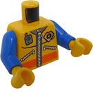 LEGO Amarillo Minifigura Torso Guardia costera Zippered Chaqueta con Walkie-talkie y logo (973 / 76382)