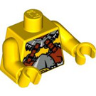 LEGO Žlutá Minifigurka Trup Viking s stříbrný Brnění a Straps (973 / 76382)