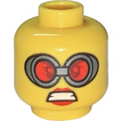 LEGO Yellow Miss D head with goggles (Recessed Solid Stud) (3274 / 102891)