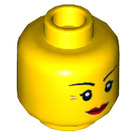 LEGO Geel Mom Minifiguur Hoofd (Verzonken solide nop) (3626 / 23093)