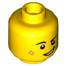 LEGO Gelb Motorrad Driver Minifigure Kopf (Einbau-Vollbolzen) (3626 / 65644)