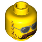 LEGO Yellow Motorcycle Mechanic Head (Safety Stud) (3626)