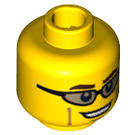 LEGO Yellow Mountain Climber Head with Sunglasses (Recessed Solid Stud) (3626 / 14629)