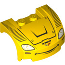 LEGO Gelb Mudgard Bonnet 3 x 4 x 1.3 Gebogen mit Headlights und Smile (70779 / 98835)