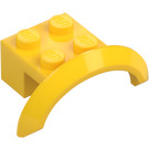 LEGO Gul Skærm Klods 2 x 4 x 1 med Hjul Hvælving (28579 / 98282)