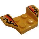 LEGO Gelb Kotflügel Platte 2 x 2 mit Flared Rad Arches mit Flames (41854)