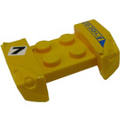 LEGO Geel Spatbord Plaat 2 x 4 met Overhanging Headlights met '7' en 'Kyoto' Sticker (44674)