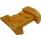 LEGO Yellow Mudguard Plate 2 x 4 with Overhanging Headlights with Dirt Streaks Sticker (44674)
