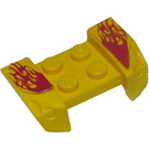 LEGO Yellow Mudguard Plate 2 x 4 with Overhanging Headlights with Flames Sticker (44674)