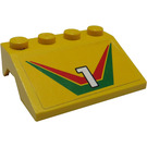 LEGO Gelb Kotflügel Steigung 3 x 4 mit 1 Aufkleber (2513)