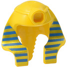 LEGO Geel Mummy Headdress met Blauw en Gold Strepen met gespleten binnenring