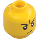 LEGO Gul Nezha Minifigur Huvud (Infälld solid knopp) (3626 / 67756)