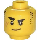 LEGO Gul Ninjago Arin Huvud (no alternate Ansikte) (Infälld solid knopp) (3274 / 102863)