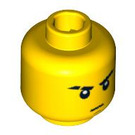 LEGO Yellow Ninjago Jay Head (Safety Stud) (3626)