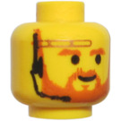 LEGO Geel Obi-Wan Kenobi Hoofd met Zwart Headset (Veiligheids Stud) (3626)