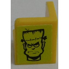 LEGO Yellow Panel 1 x 1 Corner with Rounded Corners with Frankenstein Face (Right) Sticker (6231)