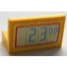 LEGO Yellow Panel 1 x 2 x 1 with '23.00' Sticker with Square Corners (4865)