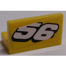LEGO Yellow Panel 1 x 2 x 1 with "56" Downwards Sticker with Square Corners (4865)