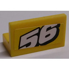 LEGO Gelb Panel 1 x 2 x 1 mit "56" Aufkleber mit quadratischen Ecken (4865)
