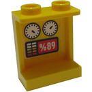 LEGO Jaune Panneau 1 x 2 x 2 avec gauges et '89' Autocollant avec supports latéraux, tenons creux (6268)