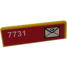 LEGO Yellow Panel 1 x 4 with Rounded Corners with '7731', Mail Envelope (left) Sticker (15207)