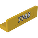 LEGO Yellow Panel 1 x 4 with Rounded Corners with '7746' Sticker (15207)