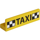 LEGO Yellow Panel 1 x 4 with Rounded Corners with "TAXI" and Black-White Checkered Sticker (15207)