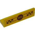 LEGO Yellow Panel 1 x 4 with Rounded Corners with 'TAXI' Sticker (15207)