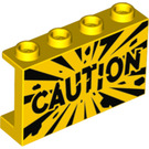 LEGO Yellow Panel 1 x 4 x 2 with "Caution" and Explosion Burst (14718 / 74082)