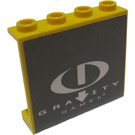 LEGO Gelb Panel 1 x 4 x 3 mit gravity games text und Logo Aufkleber ohne seitliche Stützen, hohle Bolzen (4215)