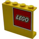 LEGO Yellow Panel 1 x 4 x 3 with Lego Logo Top Right Sticker without Side Supports, Solid Studs (4215)