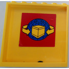 LEGO Geel Paneel 1 x 6 x 5 met Global Transport Sticker (59349)