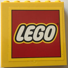 LEGO Geel Paneel 1 x 6 x 5 met LEGO logo (Geel Border) Sticker (59349)