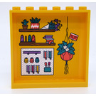 LEGO Geel Paneel 1 x 6 x 5 met Plants, Bloemen en Florist Accessoires Sticker (59349)