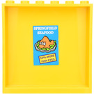 LEGO Yellow Panel 1 x 6 x 5 with Poster with 'SPRINGFIELD SEAFOOD' and '50% MORE FISH EYES' Sticker (59349)