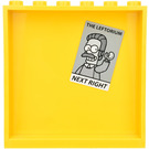 LEGO Geel Paneel 1 x 6 x 5 met Poster met 'THE LEFTORIUM’ en ‘NEXT Rechtsaf' Sticker (59349)