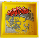 LEGO Yellow Panel 1 x 6 x 5 with Red Grafitti Sticker (59349)