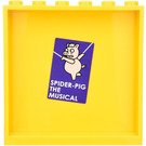 LEGO Geel Paneel 1 x 6 x 5 met 'SPIDER-PIG THE MUSICAL‘ Poster Sticker (59349)